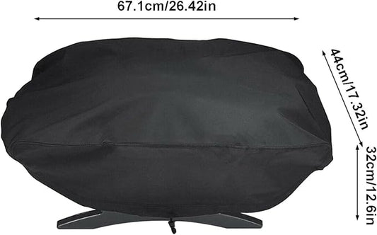 Ragyzity Waterproof Portable Grill Cover for Weber Q 7110/100/1000 Series, Outdoor Grill Cover UV Resistant Barbeque Grill Cover, Portable Heavy Duty Gas Grill Cover BBQ Cover with Drawstring