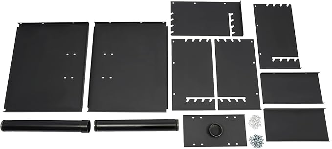 Single Post Outdoor Grill Large Park Style BBQ Grill with 4 Gears Adjustable Height, Heavy Duty Steel Charcoal Barbecue for Camping and Backyards, Black