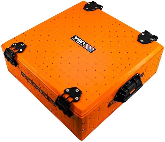 YakAttack ShortStak Solo Storage Box - Size & Color Options | Standalone Low-Profile Crate with Lid, Hinges & Latches | GridLoc Mounting Panels | Slider Feet for Under-Seat Use | Made in USA
