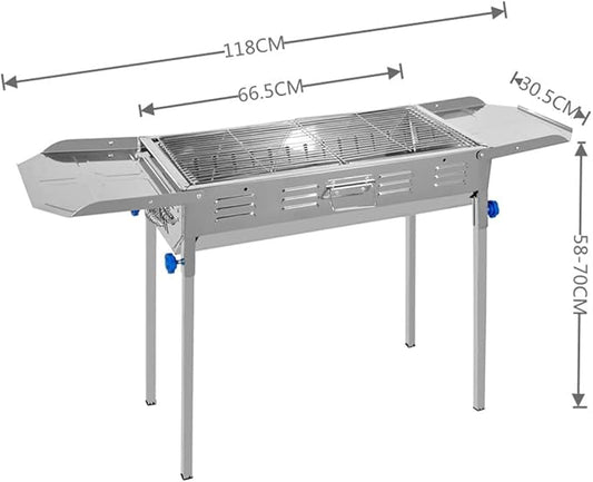 Outdoor Home Stainless Steel Japanese BBQ Grill Folding Charcoal Grill Large Size Portable Charcoal Grill for Camping BBQ Grills Outdoor Barbecue Grill,AsShow-D