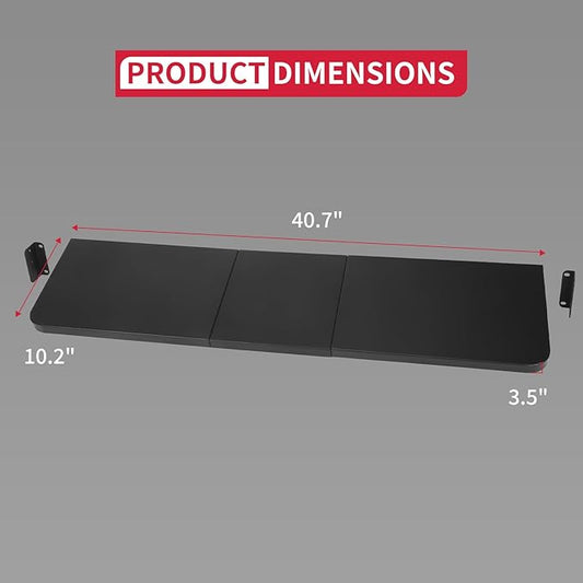 Utheer Folding Front Shelf for recteq DualFire 1200 Pellet Grill, Heavy-Duty Steel BBQ Prep Table, 40.7" x 10.2", 60 LB Load, Space-Saving Foldable Grill Shelf