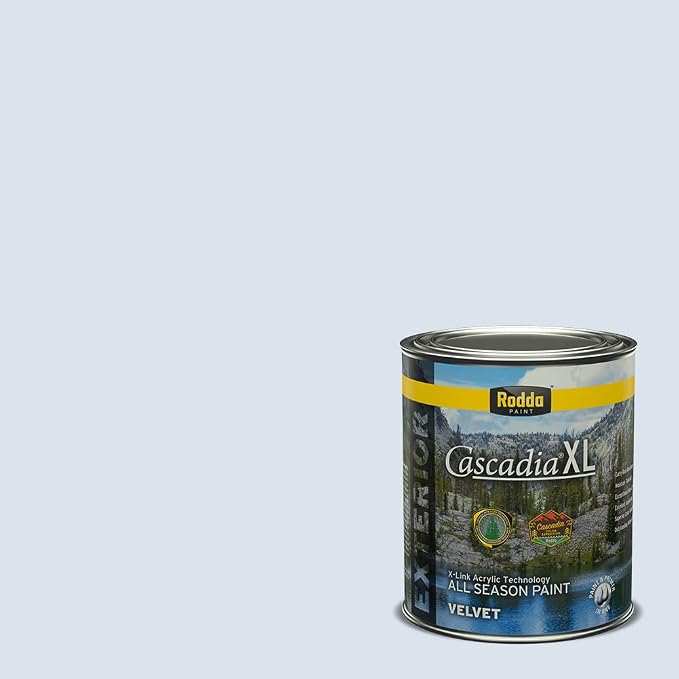 Rodda Paint CASCADIA XL Exterior Velvet Paint & Primer in One, Quart, Cool Sky