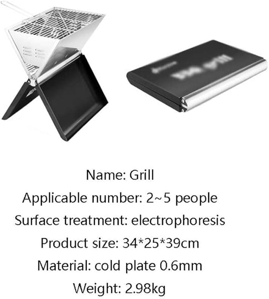 Barbecue Charcoal Grill Barbecue Grill Portable Folding BBQ Grill Stainless Steel Charcoal BBQ For Picnic Garden Camping Travel Portable Charcoal Grill