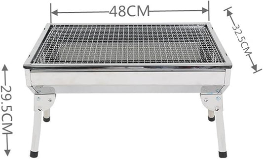 Portable Charcoal Grill for Camping BBQ, Outdoor Barbecue Grill with Foldable Stainless Steel Rack, Lightweight Camping Grill for Grilling,A-1