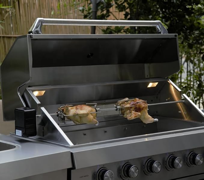 3 Piece 10' Foot Modular Marble Top Black Stainless Steel Outdoor BBQ Kitchen Island Grill, Propane or Natural Gas, with Refrigerator and Sink Modules, 3PMGB