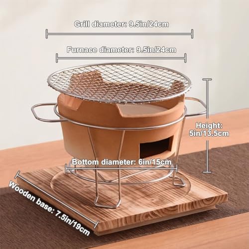 Large Ceramic Charcoal Grill Set for Outdoor Cooking Ideal for Home Picnics Camping and Tea Brewing Tabletop BBQ Grill