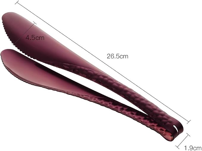 Stainless Steel Kitchen Food Clamp Serving Tongs for Cooking,Toast Bread,Salad,Barbecue,Grilling,Baking,Frying (Purple)