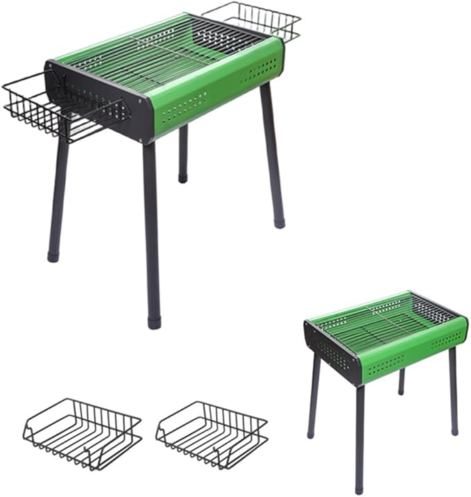 Portable Charcoal Grill for Camping BBQ Grills Outdoor Barbecue Grill Compact Charcoal Grills BBQ with Stable Support and Heat Dissipation,43.5 * 30 * 50Cm-D
