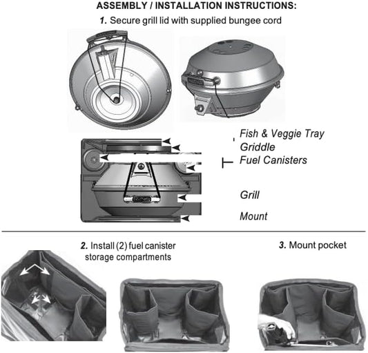 Magma A10-991 Padded Grill & Accessory Carrying/Storage Case | Marine Kettle Grill Bag | Round Grill Travel Case | Protective BBQ Storage
