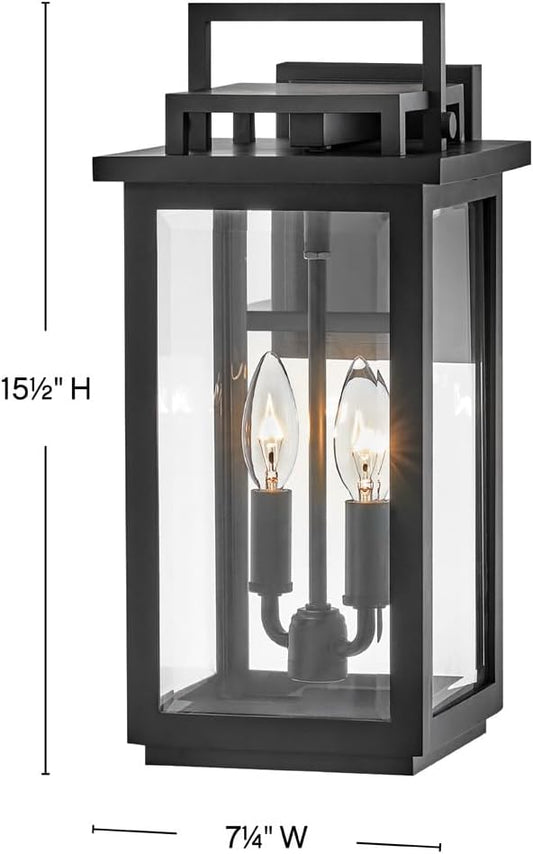 Hinkley Winthrope Medium Outdoor Wall Mount Lantern, Black Finish