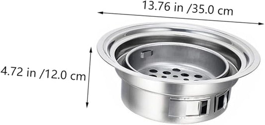 Luxshiny Portable Stainless Steel Mini Bbq Stove Charcoal Grilling Stove with Grill Rack Small Outdoor Barbecue Grill for Picnic and Housewarming
