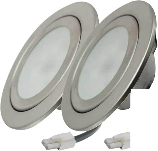 2-Pack DC 12V Smoke Exhauster Light Kitchen Range Hood Light 1.5W 68mm Stove Smoke Vent Extractor Light Warm White 3000K