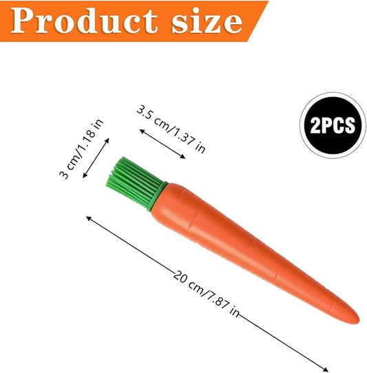 2 Pcs Silicone Oil Brush Creative Carrot Shape Silicone Baking Brush for Cooking, Kitchen Tool