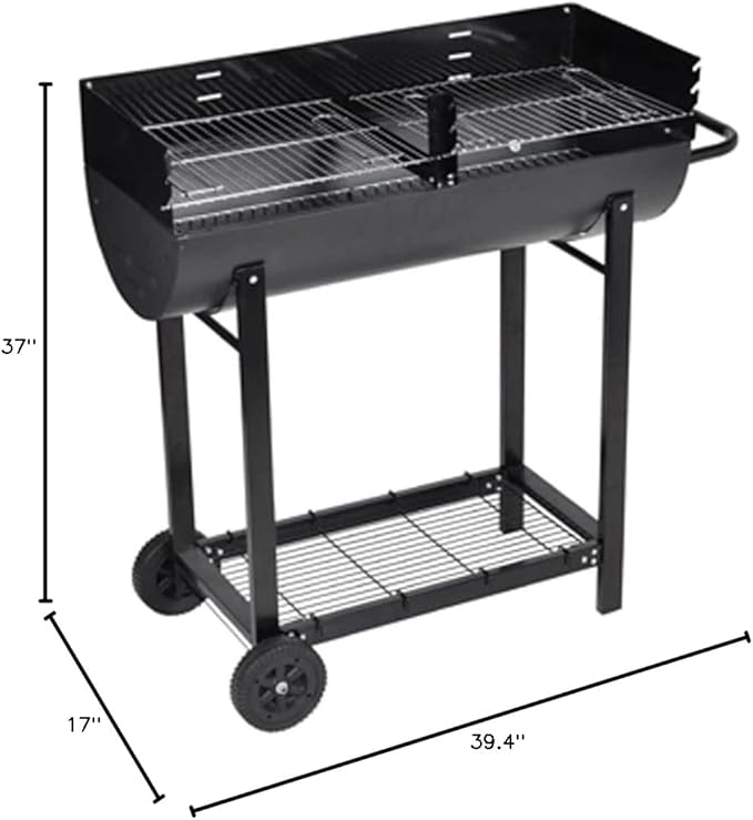 vidaXL Charcoal Grill, BBQ Grill for Outdoor Camping Picnic Patio, Barbecue Grill for Home Party, Smoker for Deck Backyard Cooking