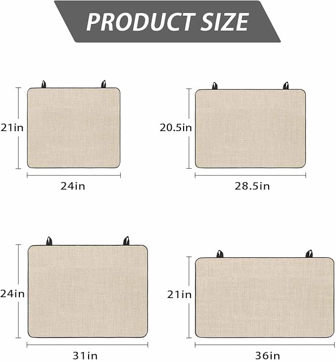 Stove Top Covers for Electric Stove 24x21 Inches, Vintage Cream Solid Color HeatResistant Glass Cooktop Protector, Farmhouse Retro Linen Texture Ceramic Stovetop Countertop Covers Mat, Oven Cover