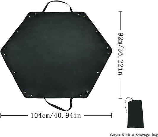 Camping Fireproof Mat Outdoor BBQ Fire Pit Cooking Mat Double Layer Silicone Coated Flame Retardant Heat-resistant Portable Reusable and Waterproof Cloth Black Size: 41 * 36 inches Weight: 17.3 oz