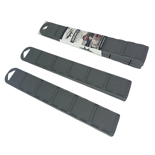 BBQ Butler Gator Tail - Leveling Shims for Grill - Plastic Wedges for Smokers, BBQs and Griddles - Cabinet Leveling Blocks- Hard Leveling Wedge - 2 Pack (Grey)