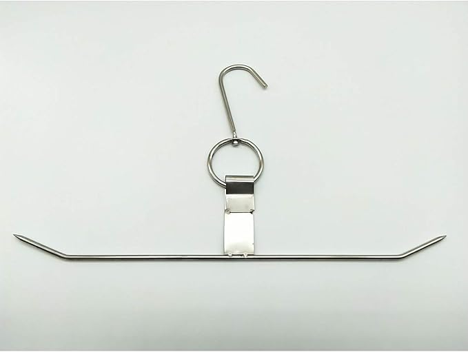 TIHOOD 2PCS Stainless Steel Chicken Wings and Leg Smocking Hanger Meat Hooks Bacon Shop Hook BBQ Grill Hanger Cooking Tools Accessories
