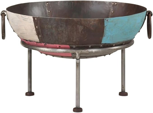 21.7 Inch Iron Fire Pit, Portable Outdoor Fire Bowl for Backyard, Patio, and Garden Heating with Three Sturdy Legs and Convenient Handles