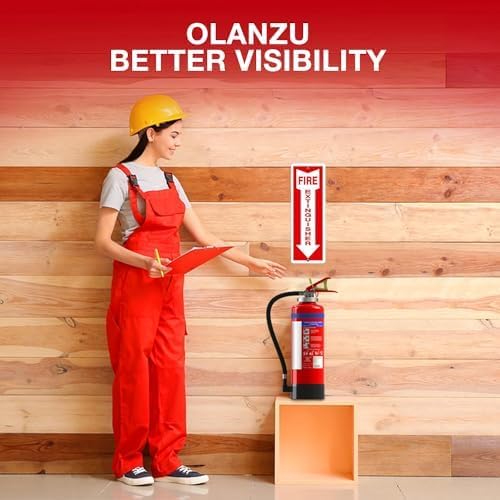 Olanzu 12 Pack Fire Extinguisher Signs – 4 x 12 Inch – 40 mil Thick Premium Plastic, Laminated for Ultimate UV, Weather, Scratch, Water & Fade Resistance, Indoor & Outdoor