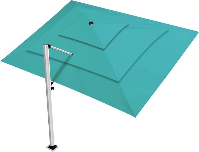 EliteShade USA APOLLO 3-Tier 10x13FT Full Aluminum Cantilever Patio Umbrella for Outdoor Restaurant Garden Courtyard Deck Pool and Marketing with Light (No battery), Teal