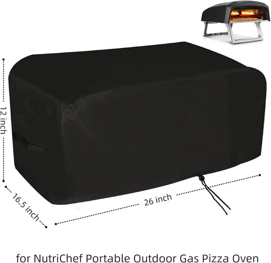 Pizza Oven Cover for NutriChef Portable Outdoor Gas Oven/Tabletop Grill | 26x16.5x12,Waterproof Dustproof Heavy Duty Oxford Fabric