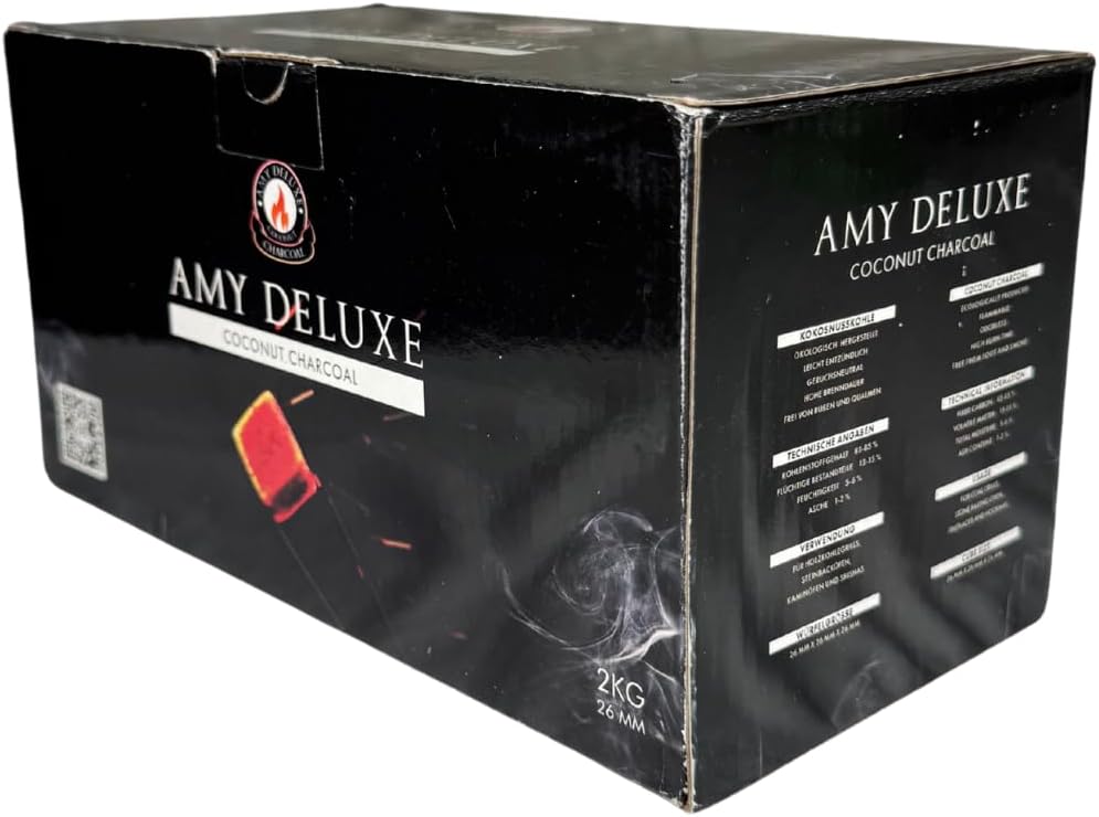 Amy Deluxe Natural Coconut Charcoal for Hookah Shisha (26mm 2kg)