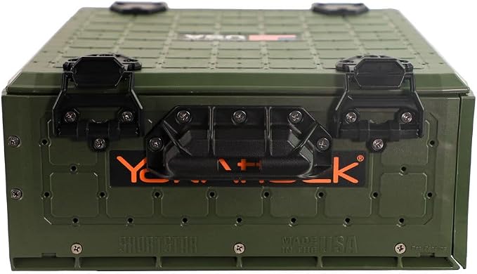 YakAttack ShortStak Solo Storage Box - Size & Color Options | Standalone Low-Profile Crate with Lid, Hinges & Latches | GridLoc Mounting Panels | Slider Feet for Under-Seat Use | Made in USA