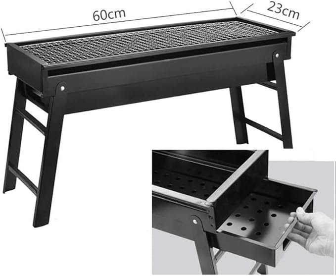 Portable BBQ Grill,Charcoal Stove Stainless Steel Foldable Barbecue Tool,Foldable Charcoal Grill for Camping Fishing Outdoor Activities