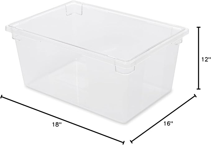 Rubbermaid Commercial Products Polycarbonate Food Storage Box/Tote, 16.5 Gallon, Clear, for Restaurant/Kitchen/Cafeteria