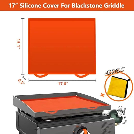 17 in Blackstone Griddle Cover Grill Mat for Blackstone Griddle Accessories Kit Heavy Duty Food Grade Silicone All Season Grill Accessories Party