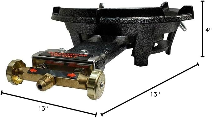 13" Diameter Outdoor Portable Propane Super Gas Stove Burner Heavy Cast Iron Camping Cookware