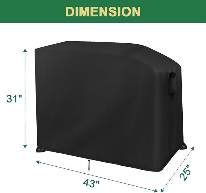 42 in Flat Top Grill Cover Waterproof for Cuisinart 2 Burner Griddle CGG-0028, 42 inch Weatherproof Gas Grill Cover for Most Standard 2-Burner Griddles, Propane griddles covers 43" x 25" x 31"