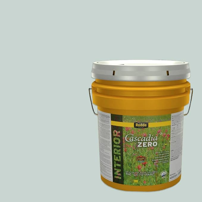 Rodda Paint CASCADIA ZERO Interior Flat Paint & Primer in One, 5-Gallon, Glacier