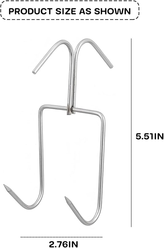 6 Pcs Stainless Steel Meat Hooks, Durable Smoker Grill Hangers for Hanging Duck, Chicken, Beef, Sausage, Outdoor BBQ and Drying (5.5 × 2.75 in)