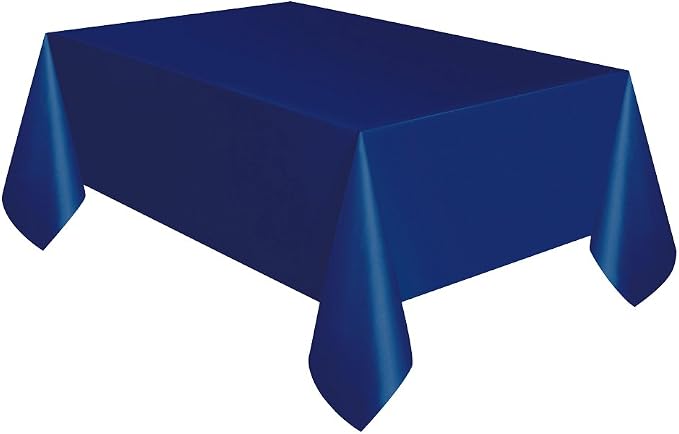 True Navy Blue Solid Rectangular Plastic Table Cover (54" x 108") 1 Count - Elegant Design & Premium Quality, Ideal For Parties, Events & Everyday Use