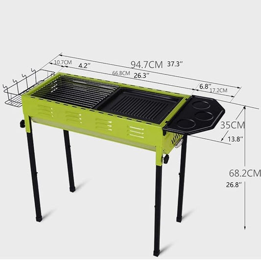 Camping Barbecue Grill Charcoal Barbecues with Storage Basket Barbecue Grill Portable BBQ Grill Non-Stick Surface Charcoal Grill Barbecue Charcoal Grill