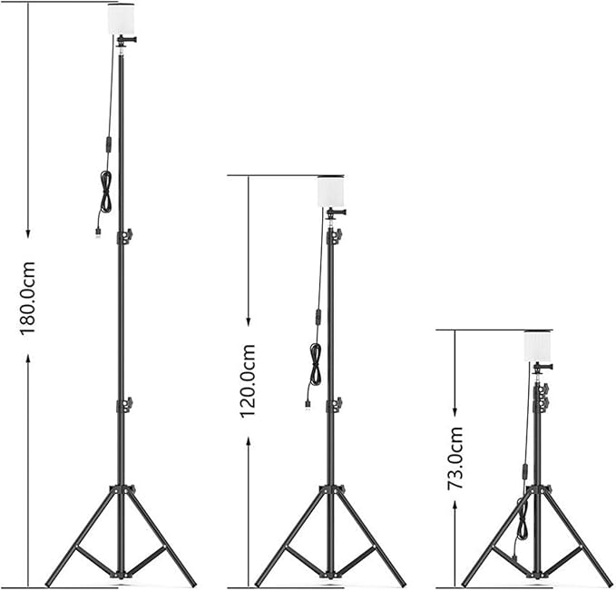 Menolana 3X LED Camping Lights Tripod for Fishing Garden Outdoor