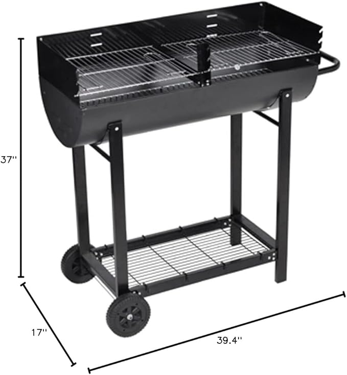 BBQ BarelHalf,BBQ Grill Charcoal Barbecue Camping Stove for Outdoor Cooking Heavy Duty,for Tailgating Patio Backyard Camping,