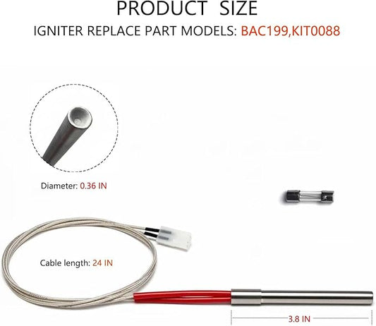 2 Pack Hot Rod Igniter for Traeger, Pit Boss, Camp Chef Wood Pellet Grill Replacement Parts