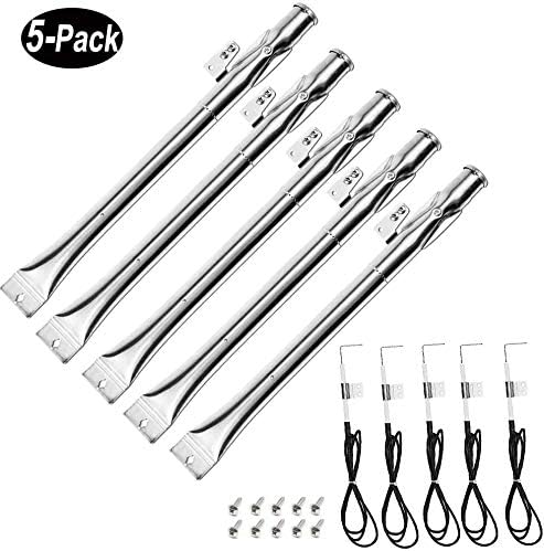 Burner Tube & Igniter Replacement Kit for Nexgrill 720-0888, 720-0888N, 720-0830D and More, Grill Replacement Parts for Home Depot Nexgrill 720-0830H, Stainless Steel BBQ Grill Repair Kit, 5 Pack