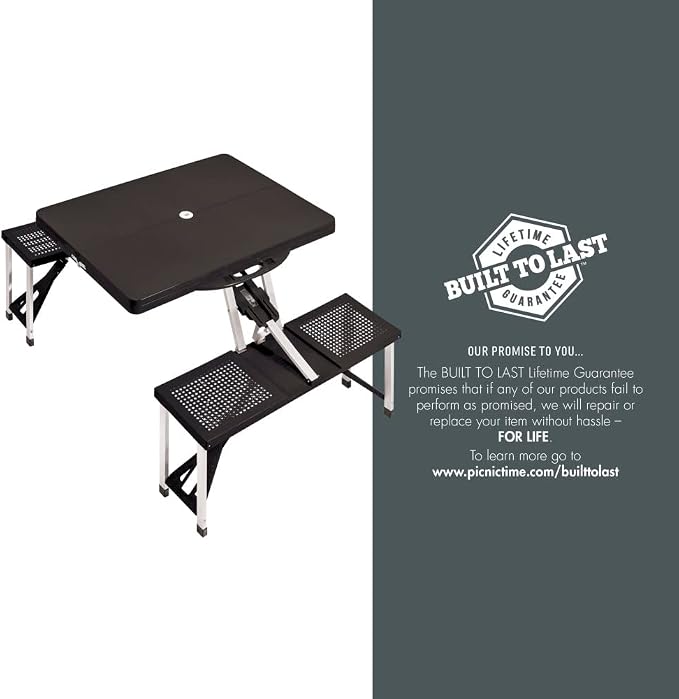 Picnic TIME NFL Football Field Folding Picnic Table, Camping Table, Outdoor Table with Umbrella Hole