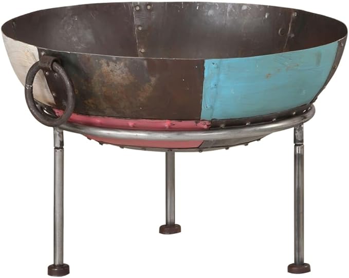 21.7 Inch Iron Fire Pit, Portable Outdoor Fire Bowl for Backyard, Patio, and Garden Heating with Three Sturdy Legs and Convenient Handles
