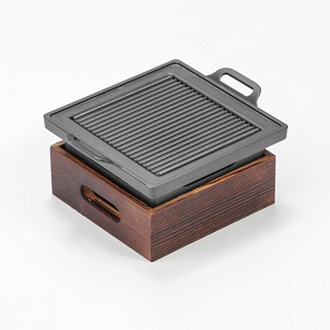Smokeless Portable Charcoal Grill for Camping BBQ Grills Outdoor Barbecue Grill Korean Japanese BBQ Oven Alcohol Stove Household Non-Stick Cooking Tools,A-18x18