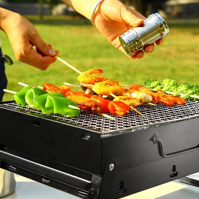 BBQ Grill Portable Barbecue Grill Portable Charcoal Fire Pit Barbecue Smoke-Free BBQ Desk Tabletop for Home Camping