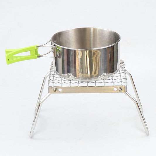 Topyond Camping Grill, Korean BBQ Grill,Portable Camp Grill Grate with Foldable Legs - 304 Stainless Steel, Ultralight Campfire Stand for Hiking, Picnic, and Outdoor Cooking
