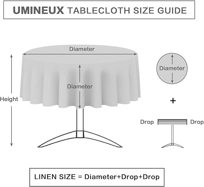 UMINEUX 60" Outdoor Round Tablecloth with Umbrella Hole and Zipper | Spring/Summer Waterproof Round Patio Table Cover for Picnic/BBQ/Garden, Blue Tortoise Bamboon