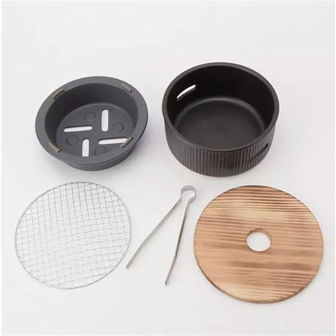Charcoal Grill,Indoor BBQ Grill,Ceramic BBQ Stove Mini Charcoal Barbecue Grill Stove, Household Desktop Carbon Stove Japanese Style Small Stove for Roasting Meat Vegetables Snacks Camping Grill Stove