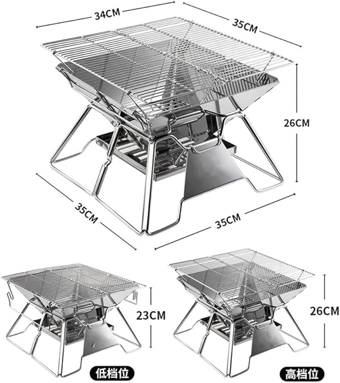 JSEIAJB 1pcs Foldable Grill Camp Cooker Charcoal Stove Family Travel Home Barbecue Grill Mini Bbq Outdoor Portable