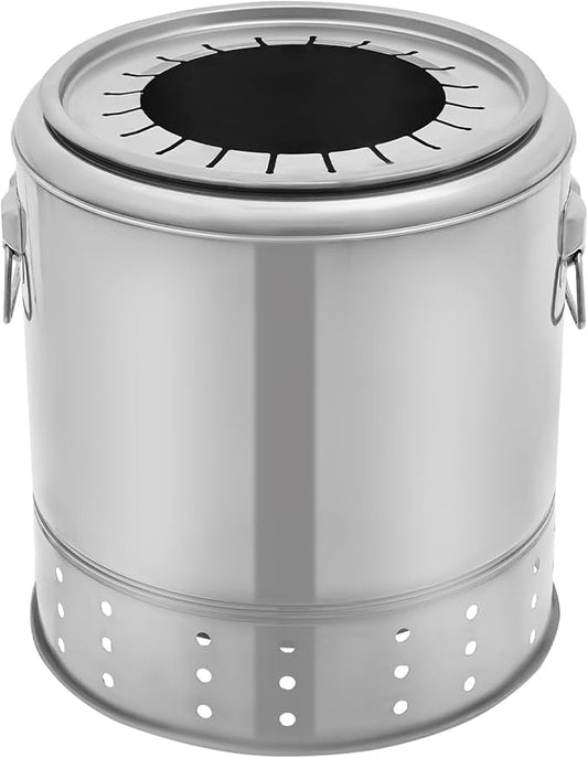 Stainless Steel Smokeless Barbecue Surround Charcoal Grill, 20 Kabob Skewer Portable Charcoal BBQ Charcoal Barrel Smoker with Grilling Accessories Set for Camping, Backyard & Home BBQ INGRILL